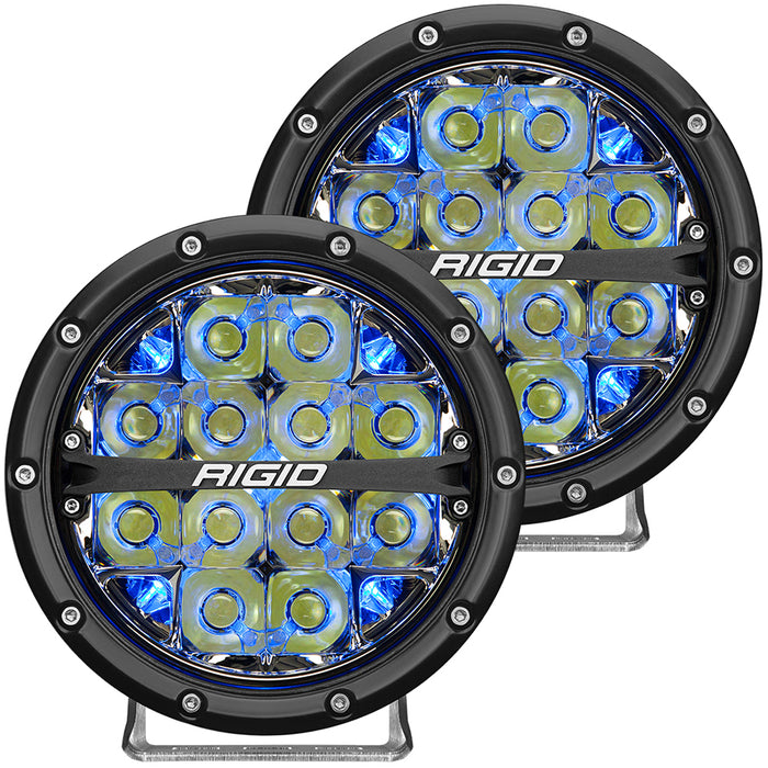 RIGID Industries 360-Series 6" LED Off-Road Fog Light Drive Beam w/Blue Backlight - Black Housing [36207]