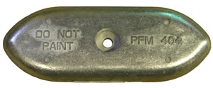 Performance Metals Hull Plate Aluminum Anode 9-1/4" X 3-3/8"
