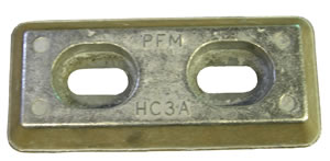 Performance Metals Hull Plate Aluminum Anode 6-1/4" X 2-3/4"