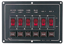 Sea-Dog 422210-1 Horizontal 6 Switch Panel