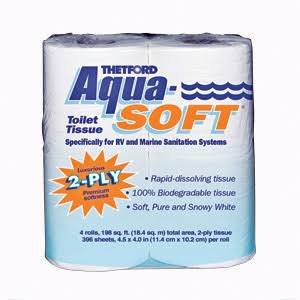 Thetford Marine Aqua-Soft Toilet Tissue 2 Ply 4-Pack