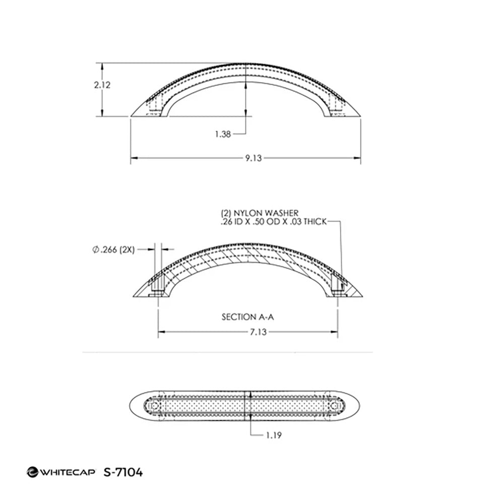 Whitecap 9" Stainless Steel Grab Handle with UV-Resistant Black Vinyl Inlay [S-7104]