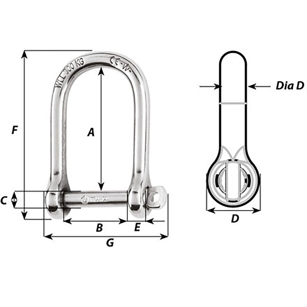 Wichard Self-Locking Large Opening Shackle - 10mm Diameter - 13/32" [1265W]