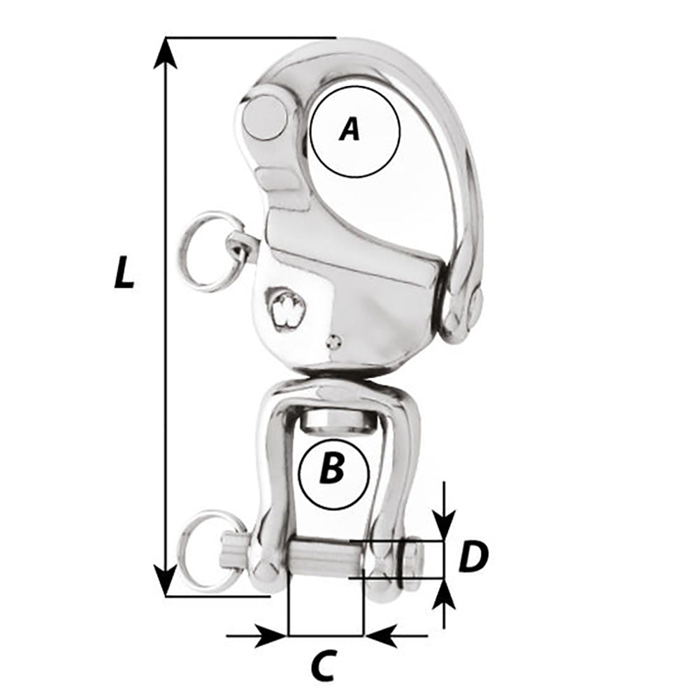 Wichard HR Snap Shackle With Clevis Pin Swivel - 120mm Length - 4-23/32" [2478W]