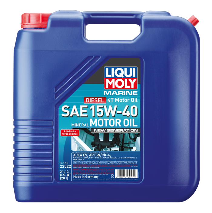 LIQUI MOLY Marine 4 Stroke Motor Oil SAE 15W-40 New Generation