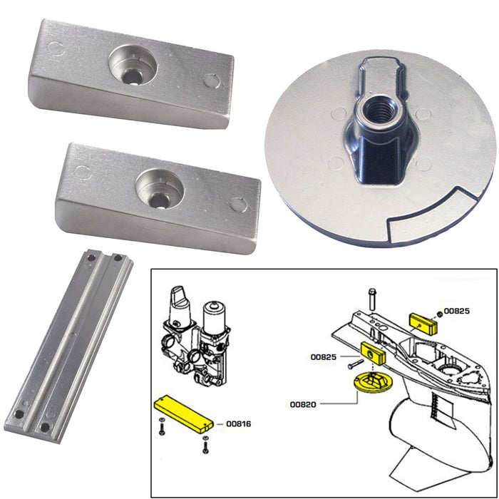 Tecnoseal Anode Kit w/Hardware - Mercury Verado 4 - Magnesium [20814MG]