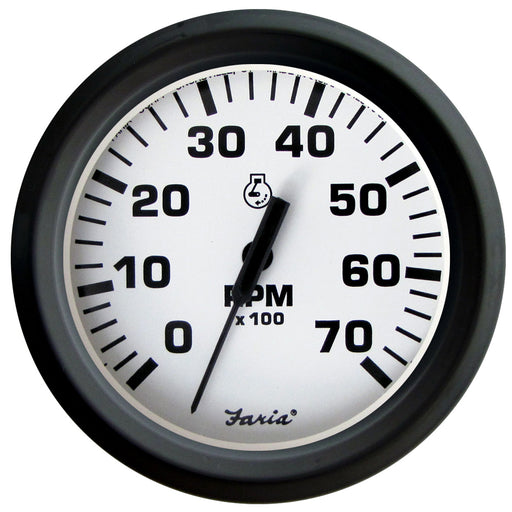 Faria Euro White 4" Tachometer 7000 RPM (Gas) (Outboards) [32905]