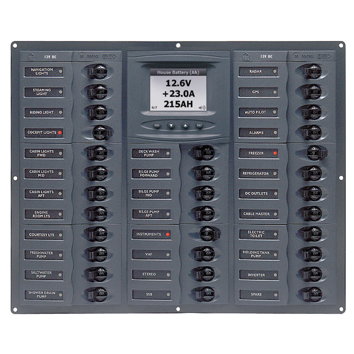 BEP Millennium Series DC Circuit Breaker Panel w/Digital Meters, 32SP DC12V [M32-DCSM]
