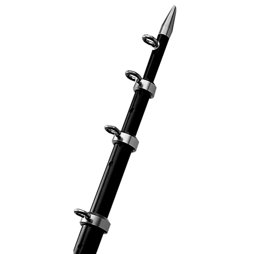 TACO 8' Black/Silver Center Rigger Pole - 1-1/8" Diameter [OC-0422BKA8]
