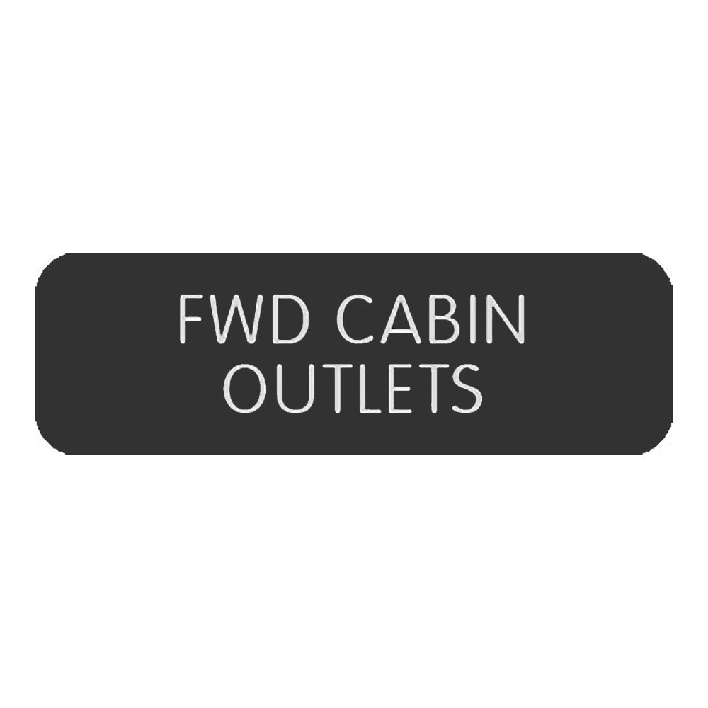 Blue SeaLarge Format Label - "FWD Cabin Outlets" [8063-0218]