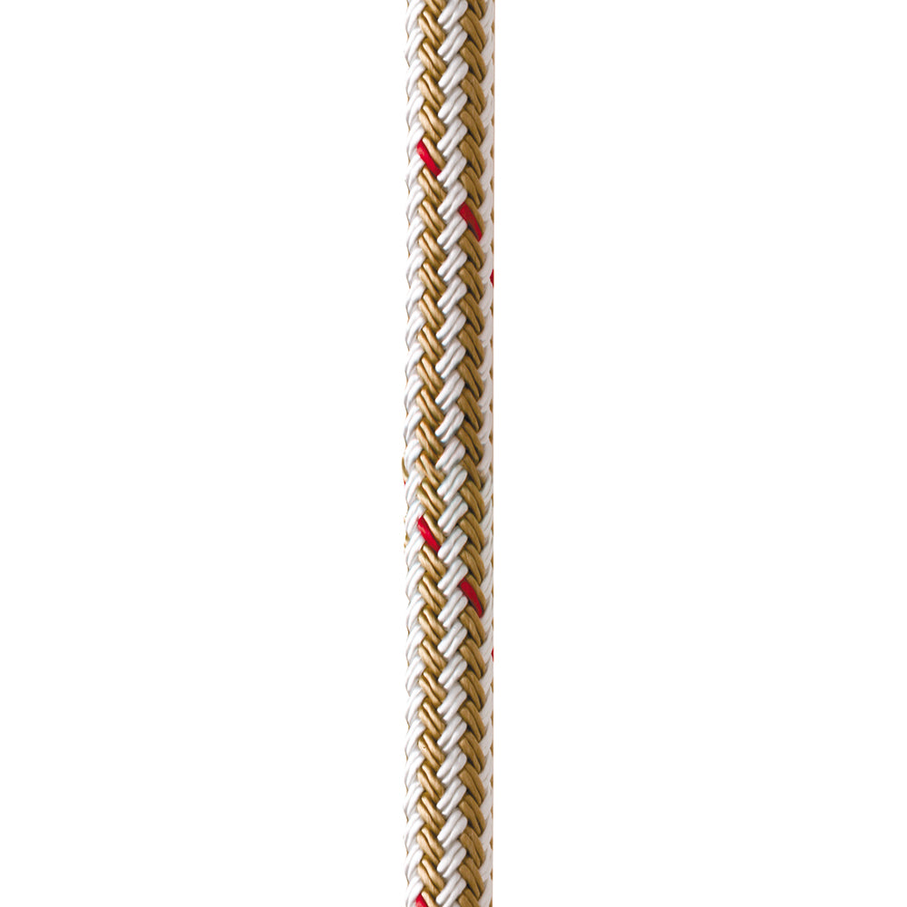 New England Ropes 1/2" Double Braid Dock Line - White/Gold w/Tracer - 25 [C5059-16-00025]