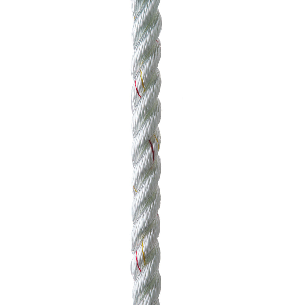 New England Ropes 3/8" Premium 3-Strand Dock Line - White w/Tracer - 20 [C6050-12-00020]