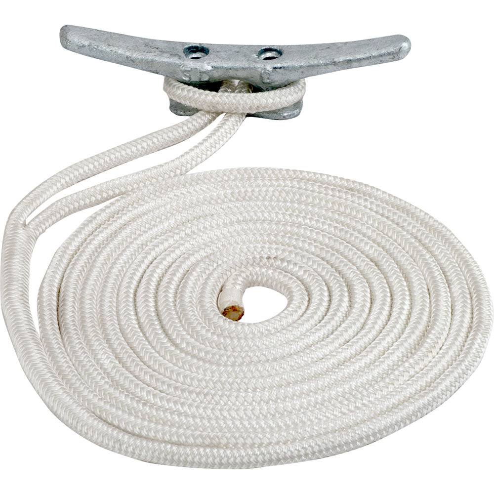 Sea-Dog Double Braided Nylon Dock Line - 1/2" x 20 - White [302112020WH-1]