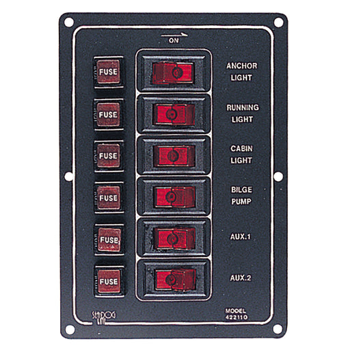 Sea-Dog Aluminum Switch Panel Vertical - 6 Switch [422110-1]