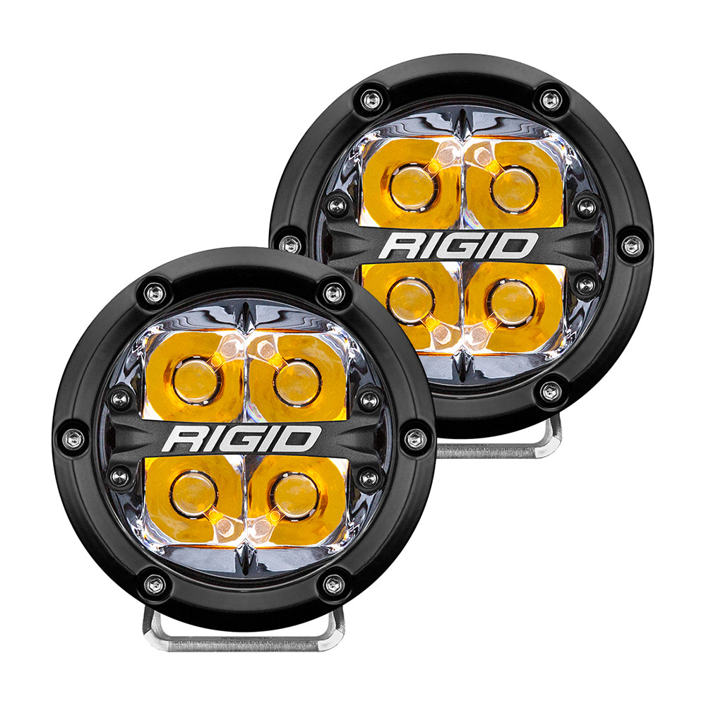 RIGID Industries 360-Series 4" LED Off-Road Spot Beam w/Amber Backlight - Black Housing [36114]
