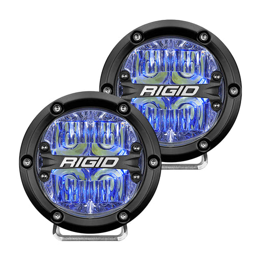 RIGID Industries 360-Series 4" LED Off-Road Fog Light Drive Beam w/Blue Backlight - Black Housing [36119]