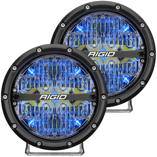 RIGID Industries 360-Series 6" LED Off-Road Fog Light Spot Beam w/Blue Backlight - Black Housing [36202]
