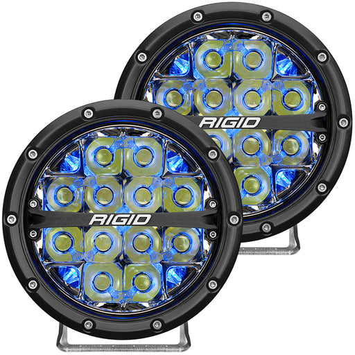 RIGID Industries 360-Series 6" LED Off-Road Fog Light Drive Beam w/Blue Backlight - Black Housing [36207]
