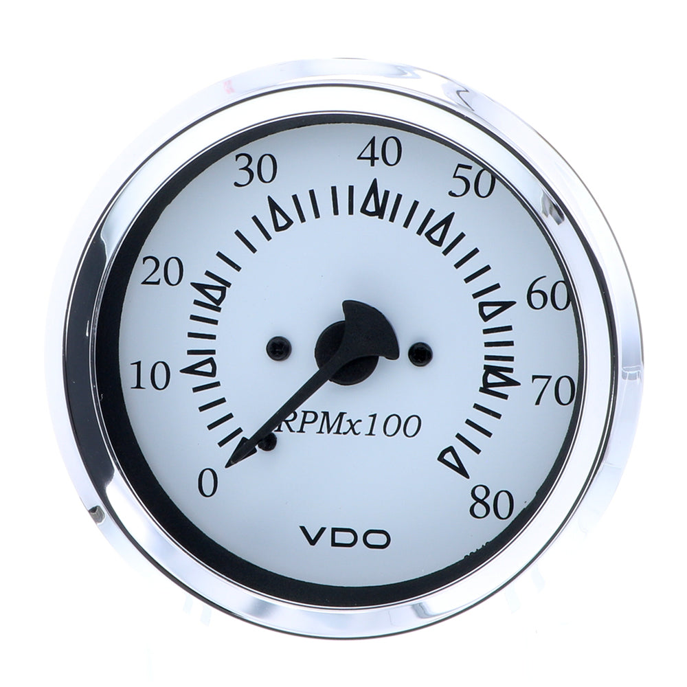 VDO Cockpit Marine 85MM (3-3/8") Outboard Tachometer - White Dial/Chrome Bezel [333-15275]