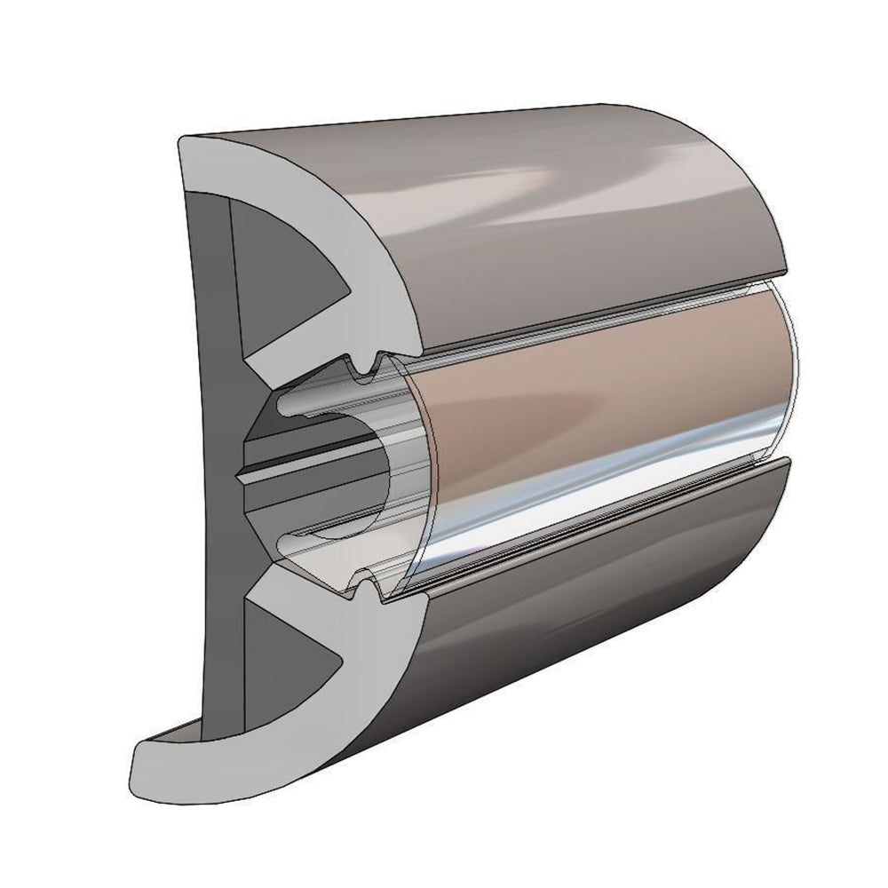 TACO SuproFlex Rub Rail Kit Gray w/Gray Insert - 2"H x 29/32"W x 80'L [V11-9990GRD80-2]