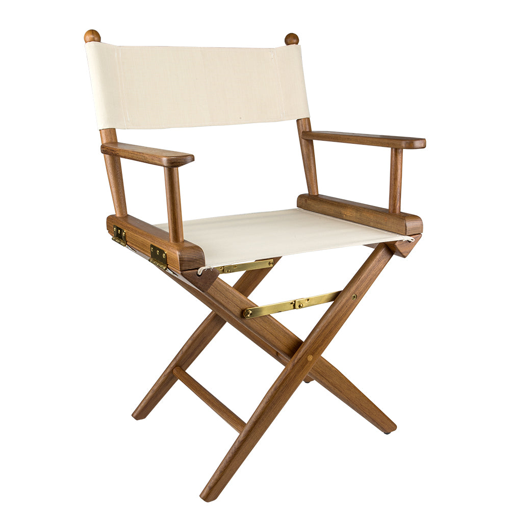 Whitecap Directors Chair w/Natural Seat Covers - Teak [60044]