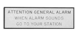 Bernard P-231 General Alarm Plaque