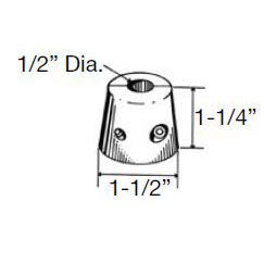 Camp Company Streamlined Collar Zinc Anode 1/2" X-0