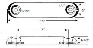 Camp Company Hull Plate Zinc Anode ZHC15 15" X 3"