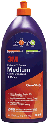 3M Gelcoat Med Cut Compound Qt [36106]