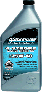 Mercury / Quicksilver 92-8M0078619 4-Stroke Marine Engine Oil 25w 40 Quart