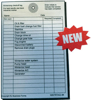 RJ Winterize Checklist Tag Pk-100 [WNTRTAG-46]