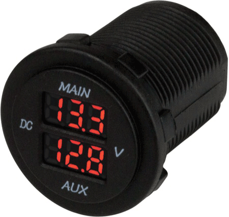 Sea-Dog Dual Round Voltmeter [421616-1]