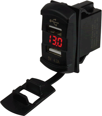 Sea-Dog Double Usb W/Voltmeter Rocker [426527-1]