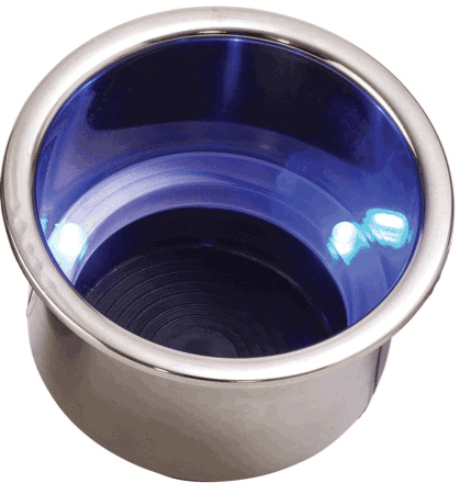 Sea-Dog S.S Drink Holder W/Blue Led [588074-1]