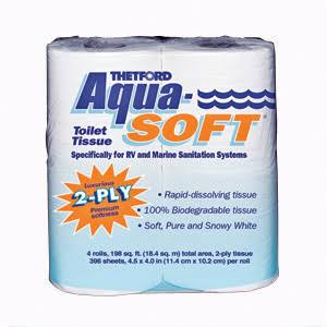 Thetford Marine Aqua-Soft Toilet Tissue 2 Ply 4-Pack