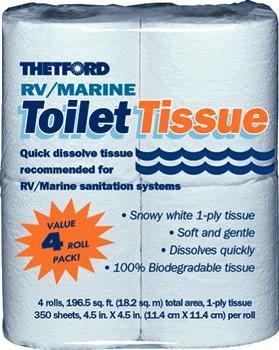 Thetford Marine RV & Marine Toilet Tissue 1 Ply 4-Pack