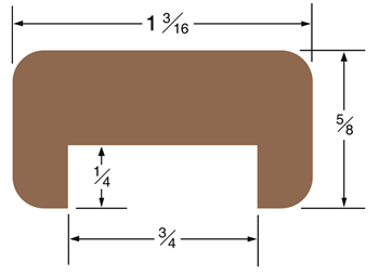 Seateak Bulkhd Mldng 3/4" Track Stra [60825]