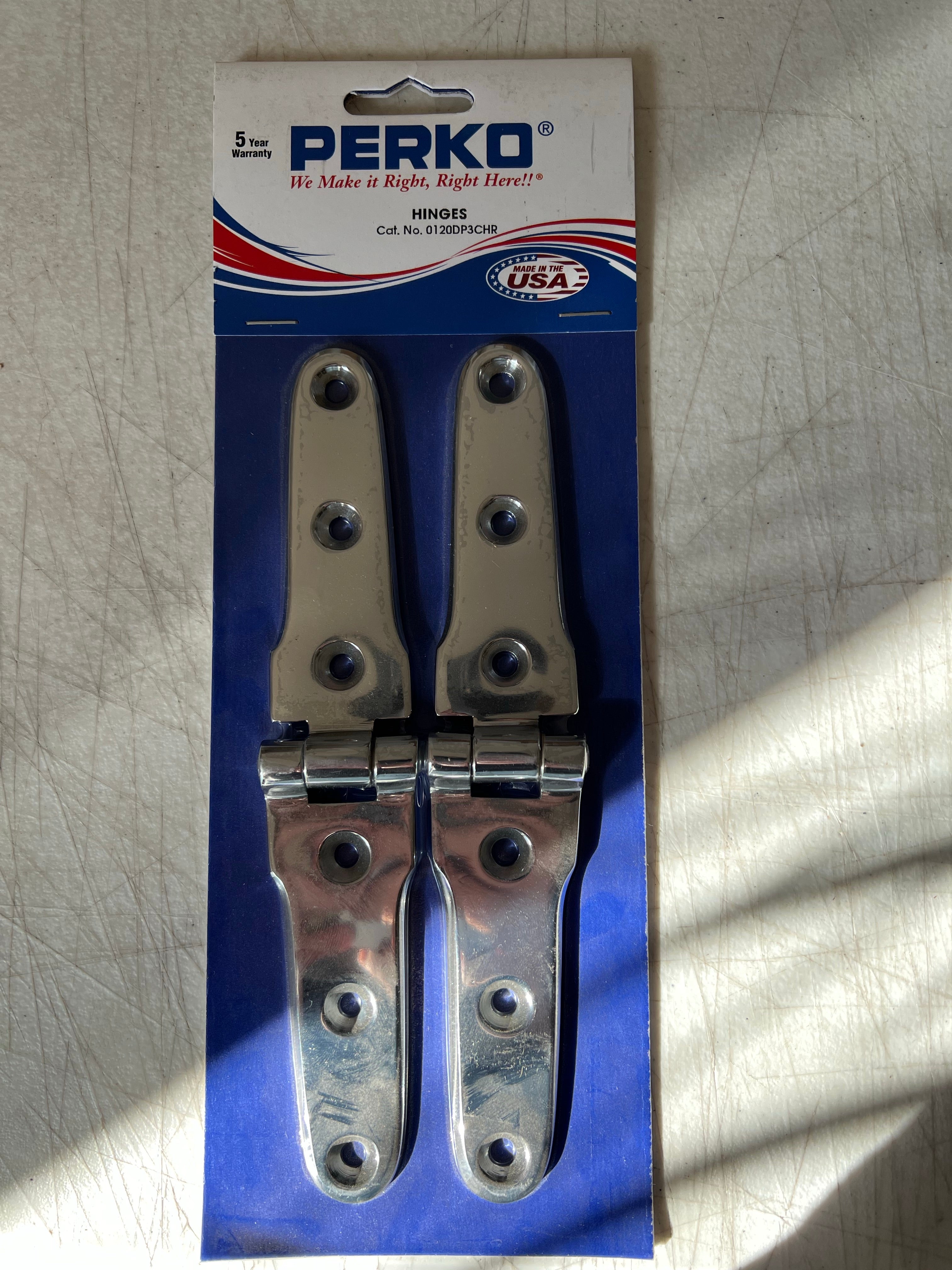 Perko Strap Hinges Cp 8" [0120DP3CHR]