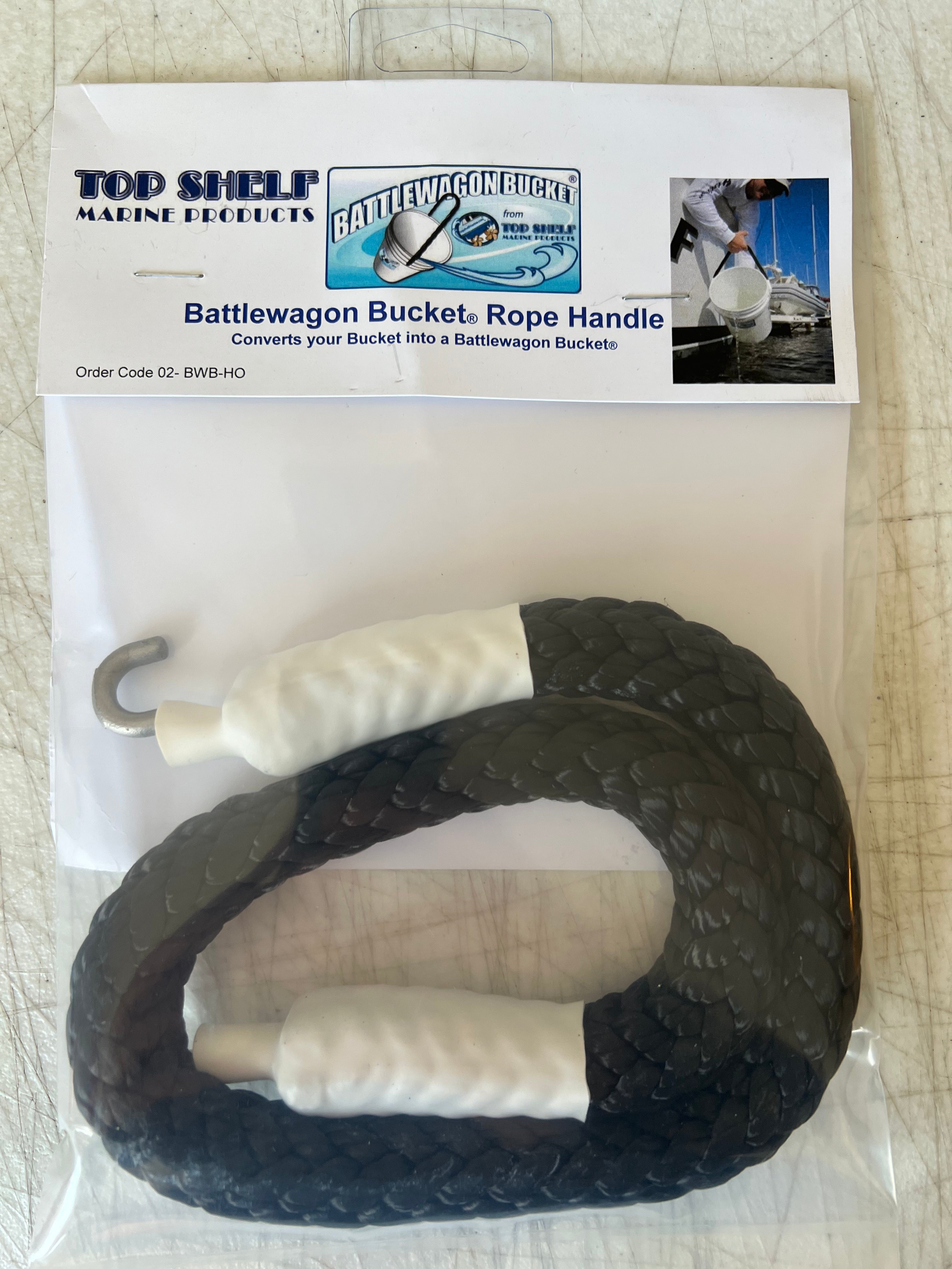 Top Shelf Marine Rope Handle Only Black/White [02- BWB-HO-BW]